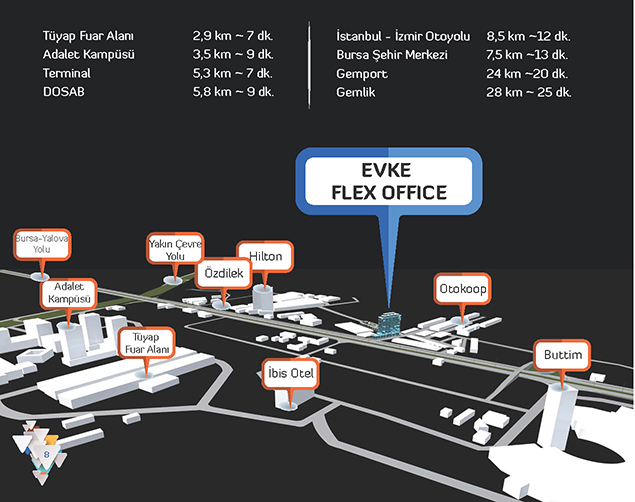 Evke Flex Office konum haritası